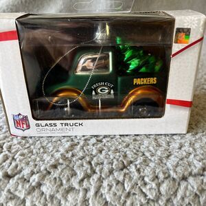 Green Bay Packers Christmas Ornament Truck Green Gold Holiday Fresh Cut Tree